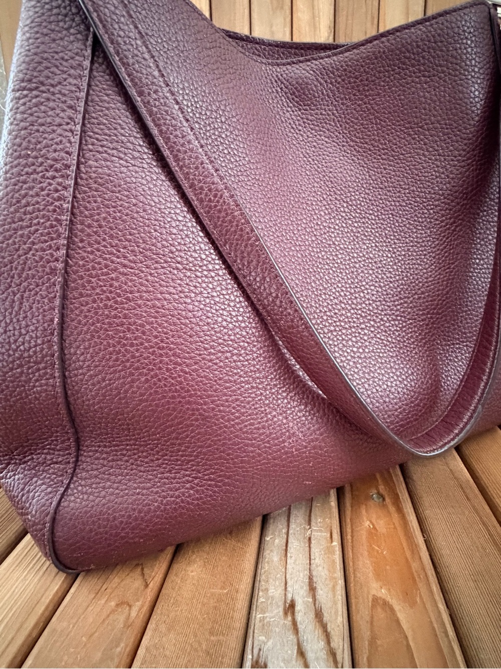 Kate Spade Pebbled Leather Shoulder Tote in Burgundy Wine - Picture 10 of 12